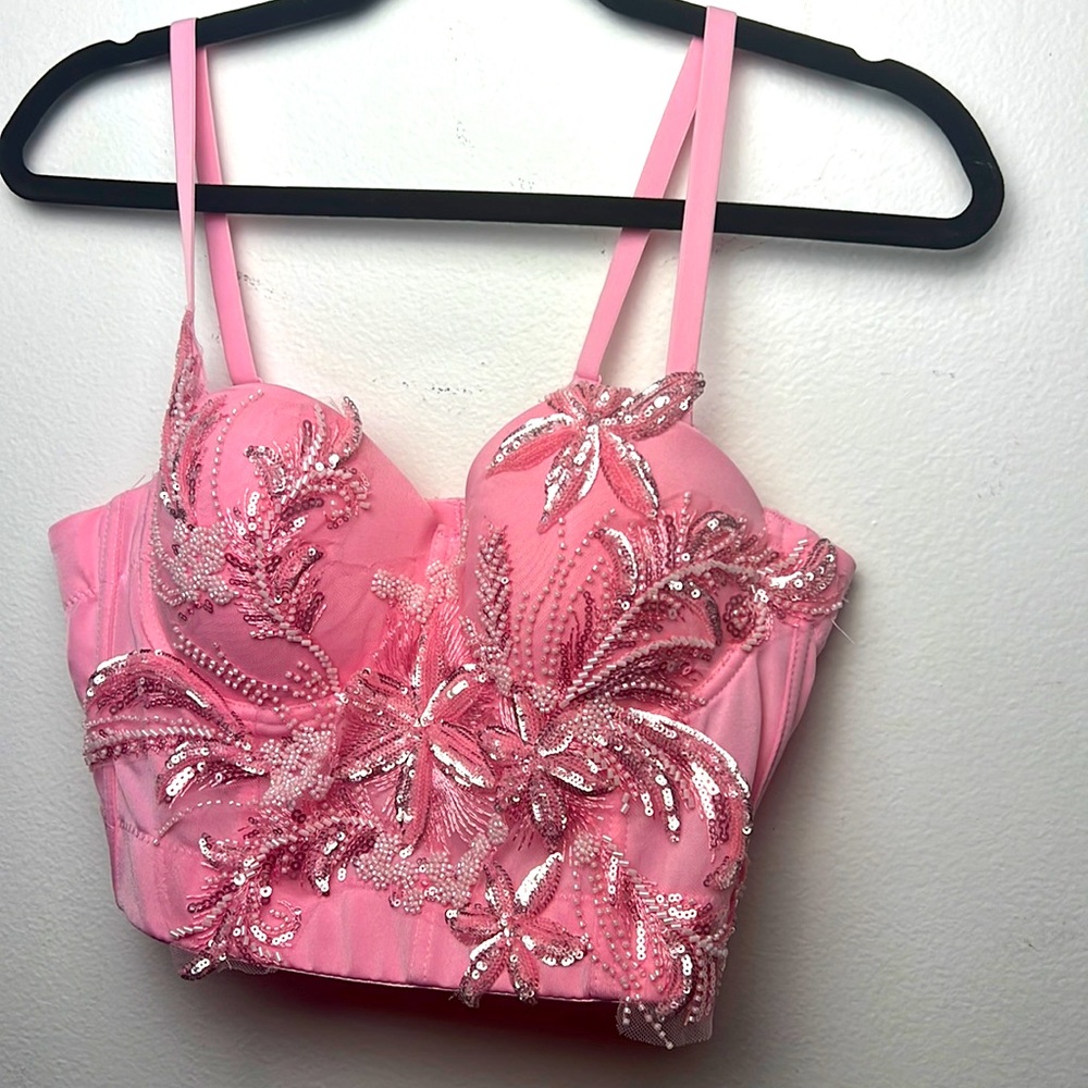 Cute Sparkly Floral corset top from Shein  'Size M'
